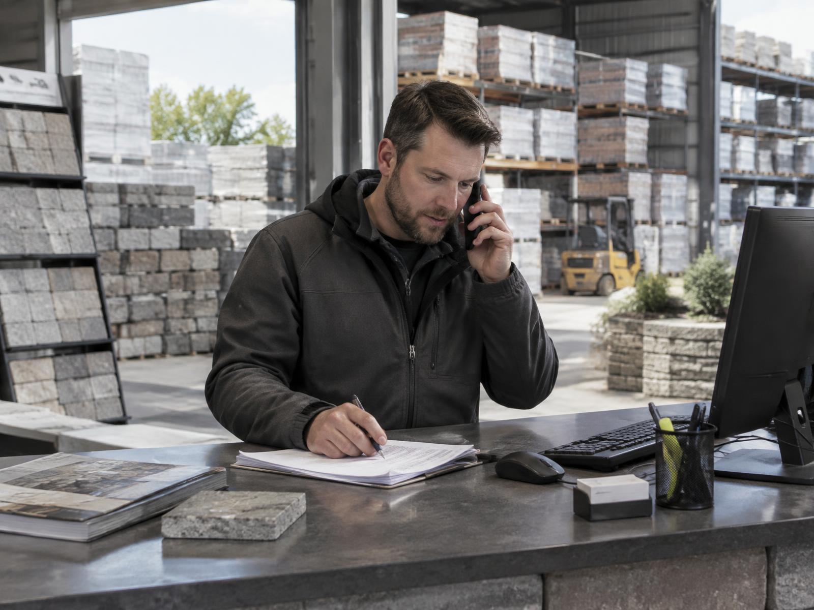 Dealer representative handling a customer phone call